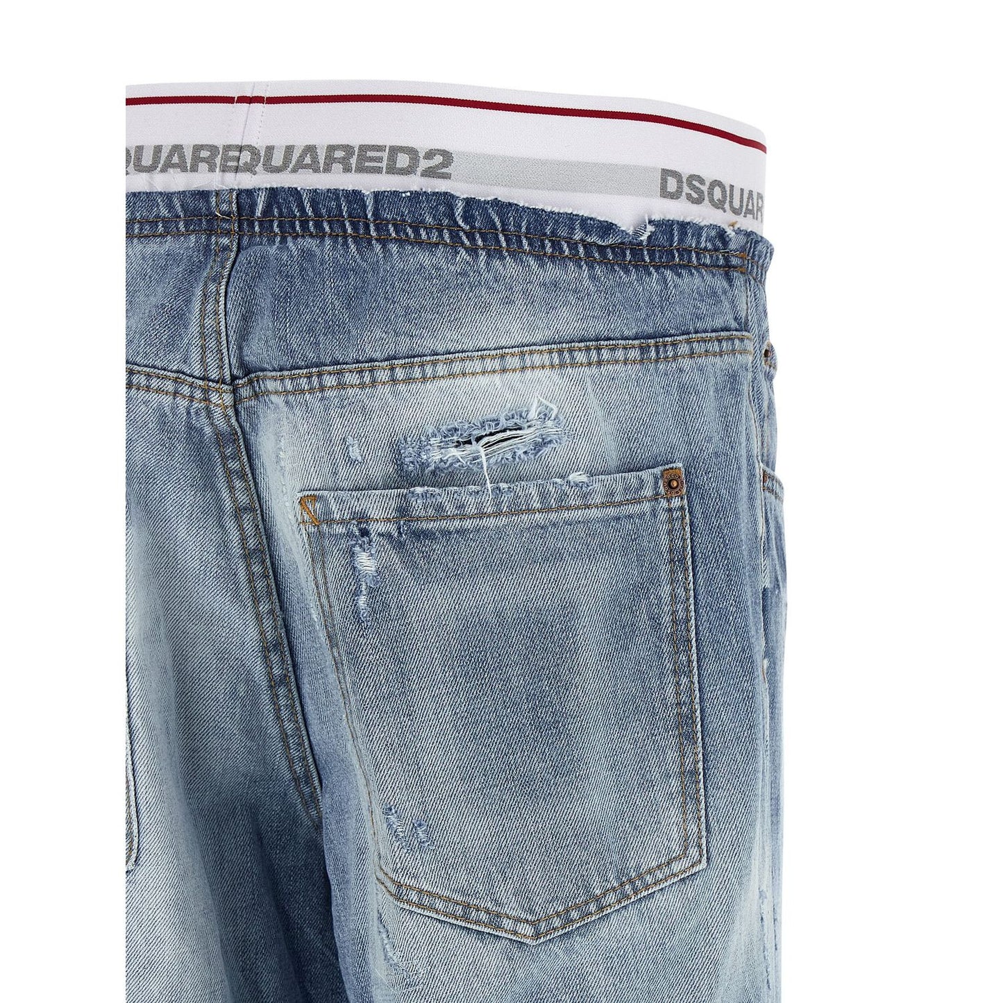 Dsquared² Blue Cotton Relaxed Fit Jeans