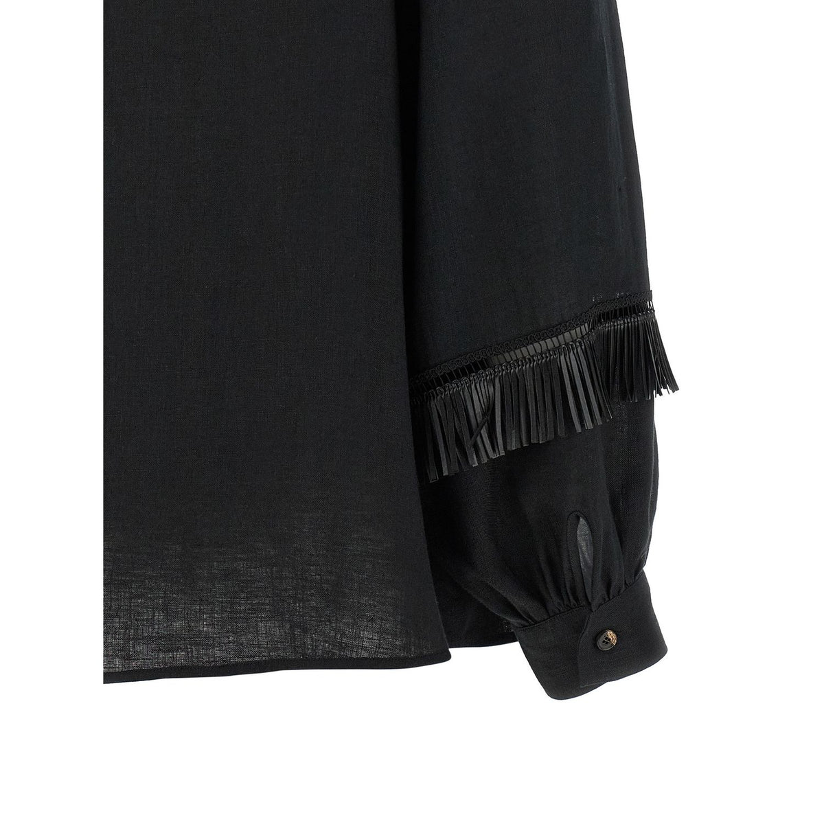 Kiton Black Linen Blouse
