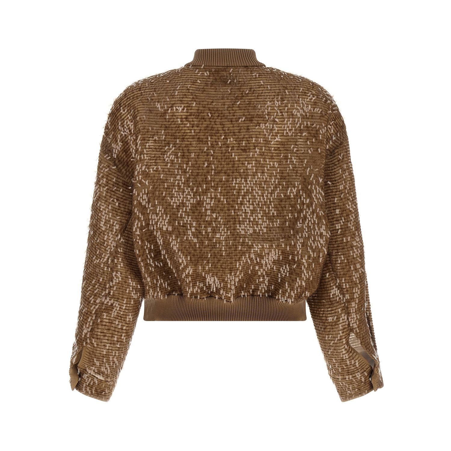 Brunello Cucinelli Brown Silk Cardigan