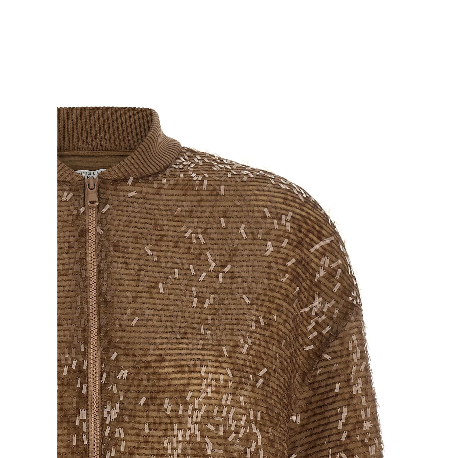 Brunello Cucinelli Brown Silk Cardigan