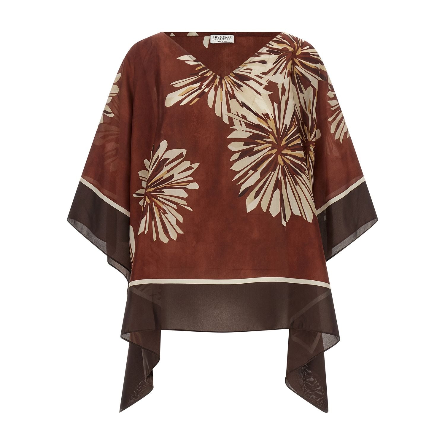 Brunello Cucinelli Bordeaux Silk Blouse