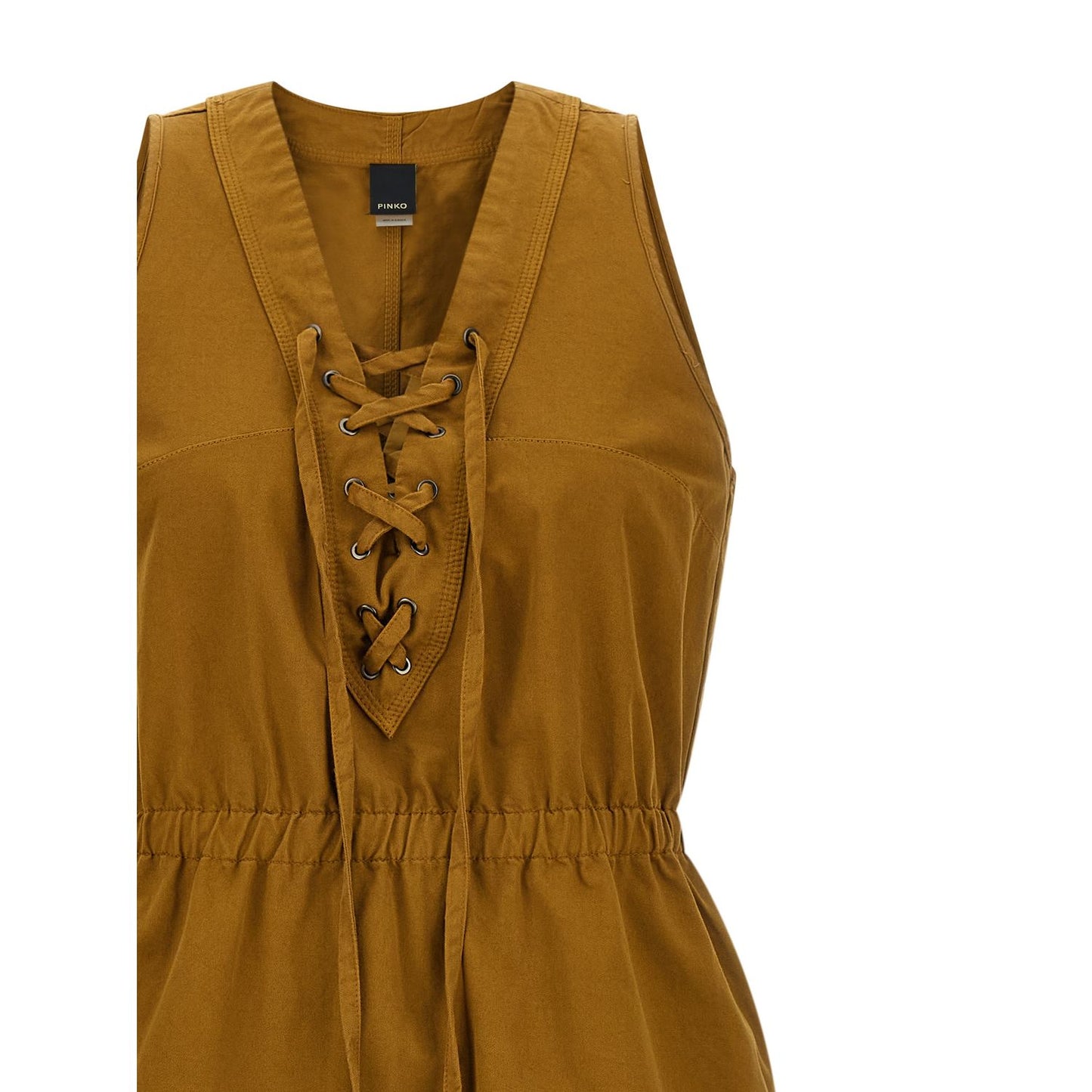 PINKO Brown Cotton Long Dress