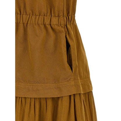PINKO Brown Cotton Long Dress