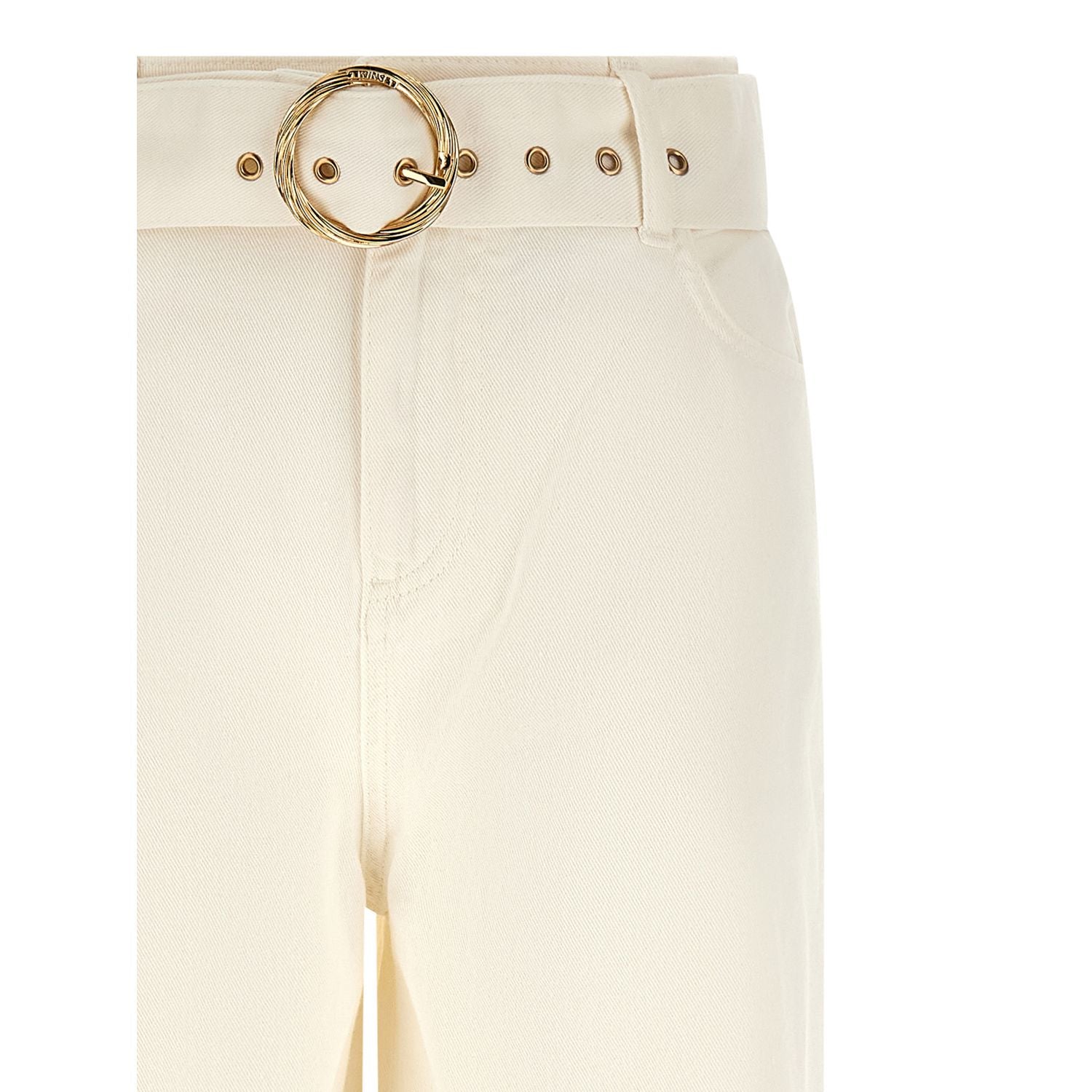 Twinset White Cotton Flared Jeans