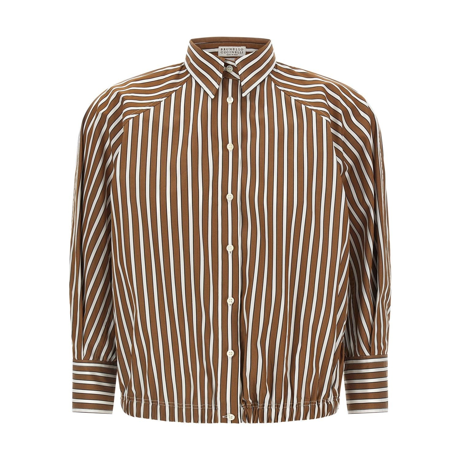 Brunello Cucinelli Brown Cotton Blouse