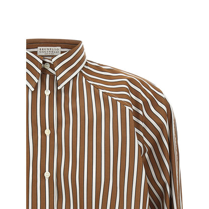 Brunello Cucinelli Brown Cotton Blouse