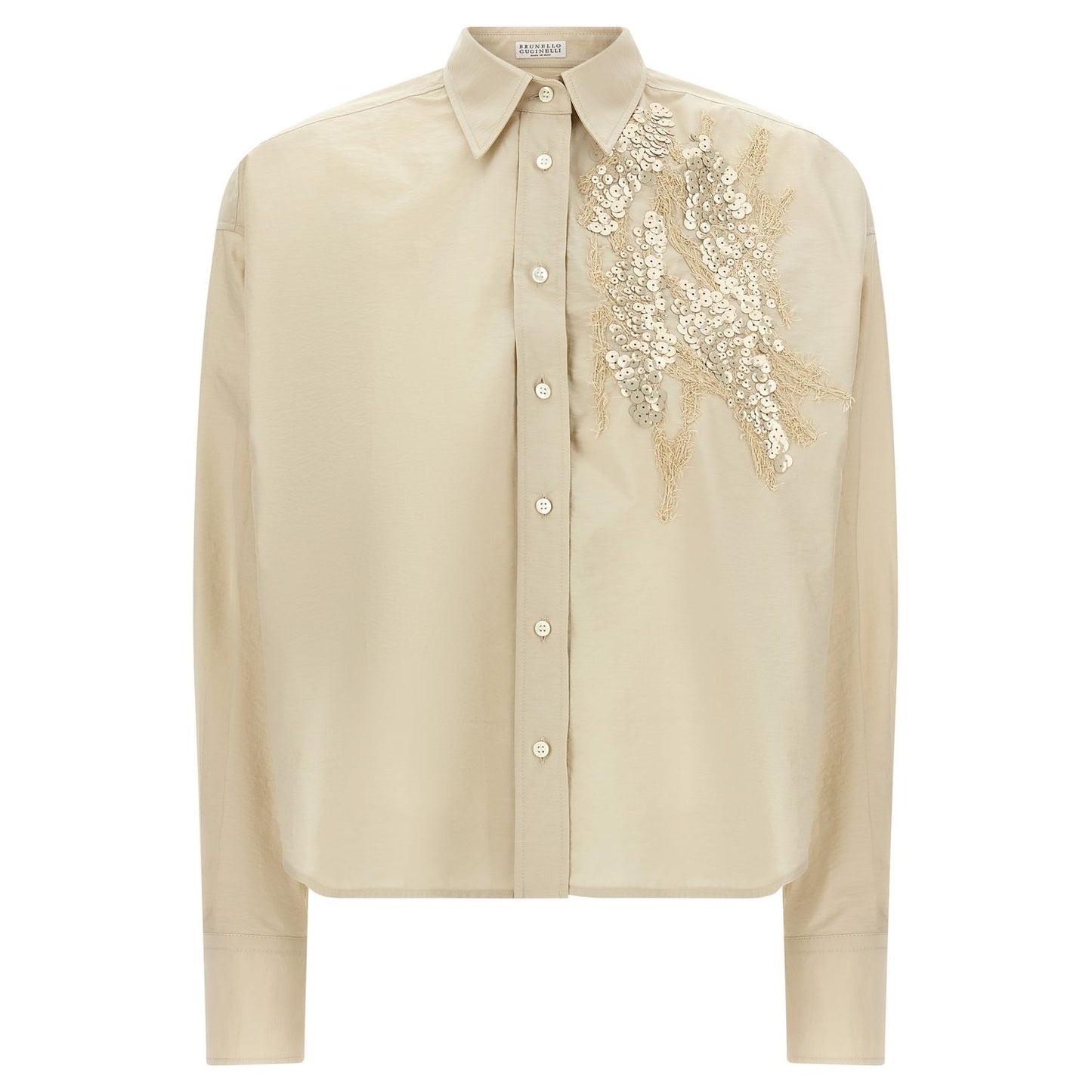 Brunello Cucinelli Beige Cotton Blouse