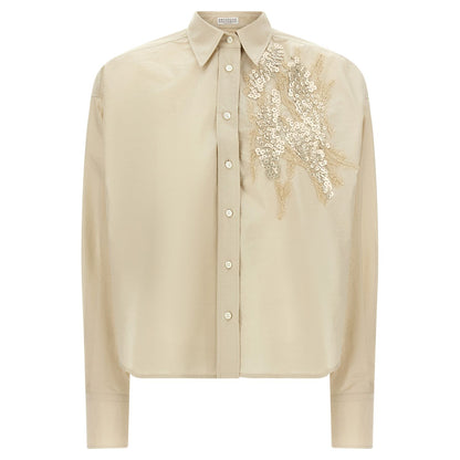 Brunello Cucinelli Beige Cotton Blouse