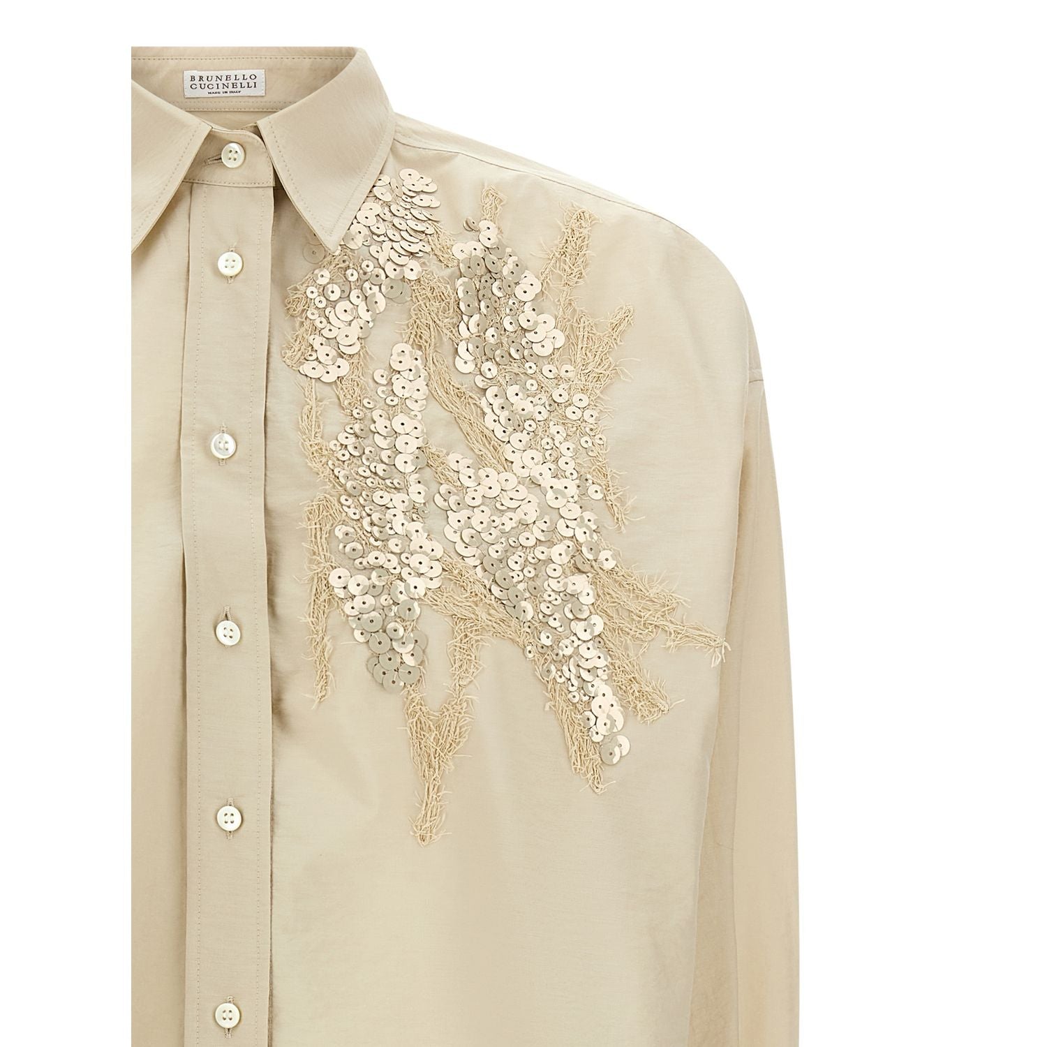 Brunello Cucinelli Beige Cotton Blouse