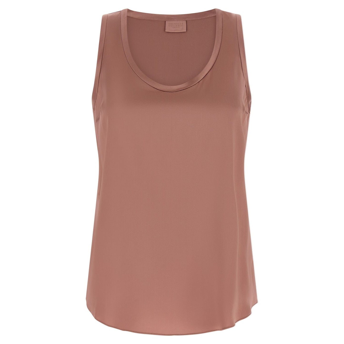 Brunello Cucinelli Multicolor Silk Sleeveles T-Shirt