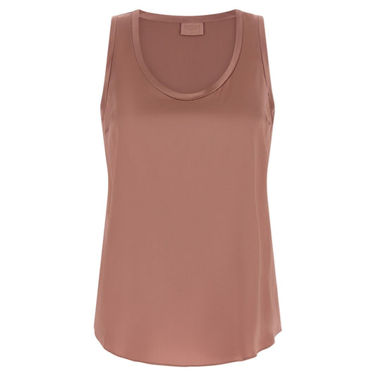 Brunello Cucinelli Multicolor Silk Sleeveles T-Shirt