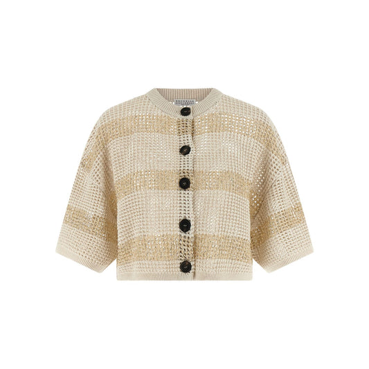 Brunello Cucinelli Beige Cotton Cardigan