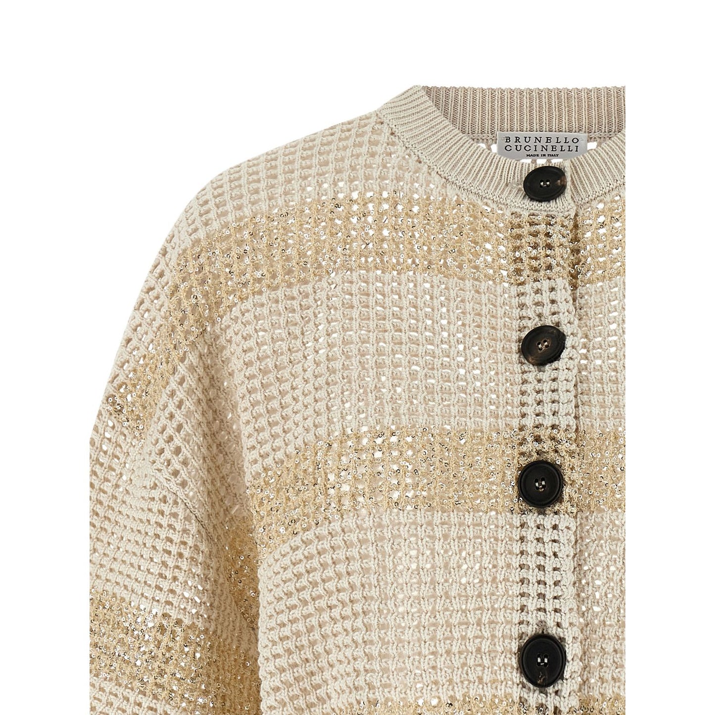 Brunello Cucinelli Beige Cotton Cardigan