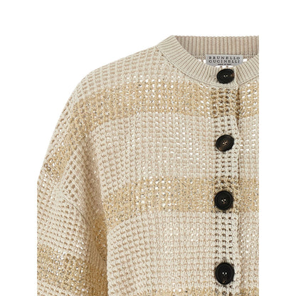 Brunello Cucinelli Beige Cotton Cardigan