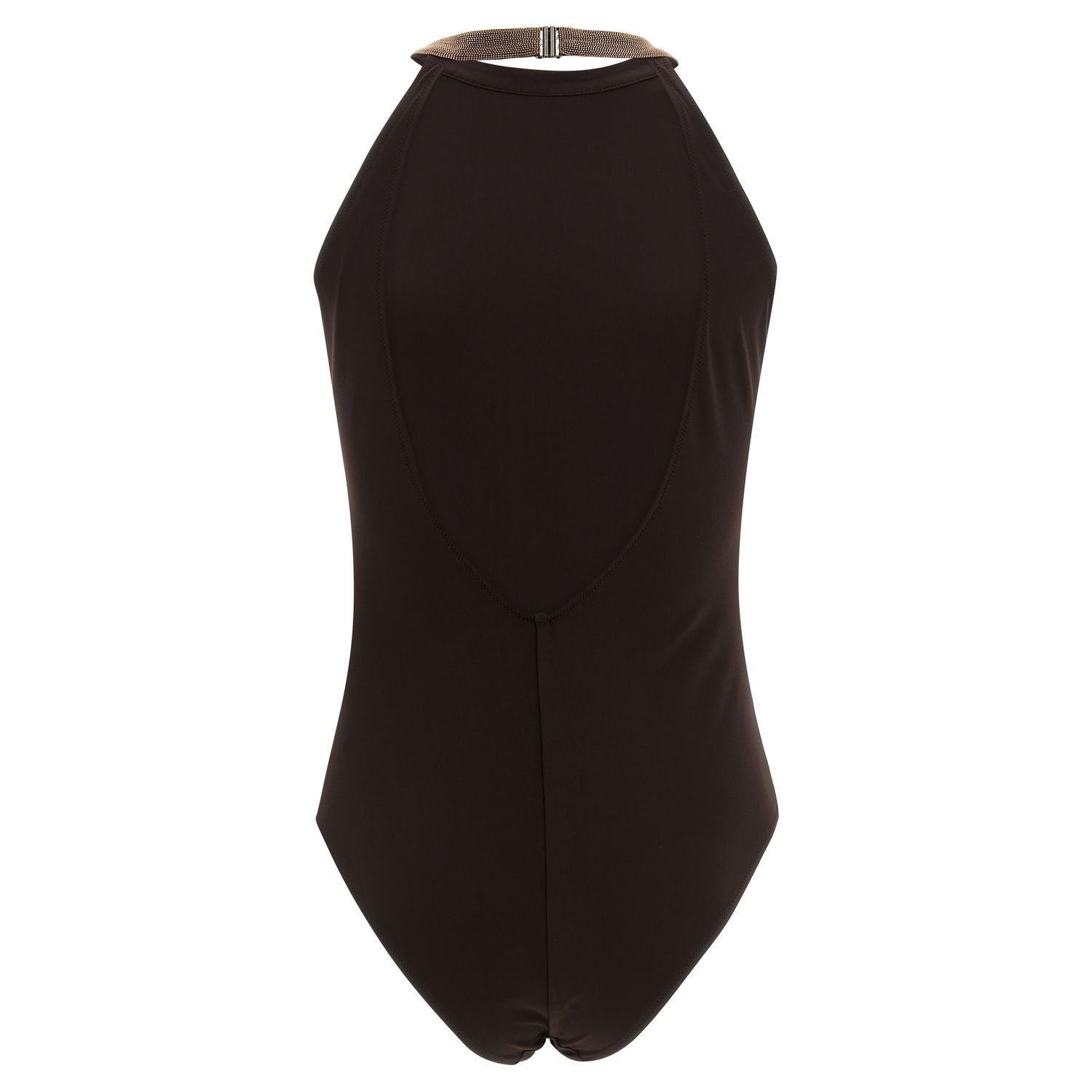 Brunello Cucinelli Brown Polyamide One-Piece Swimsuit