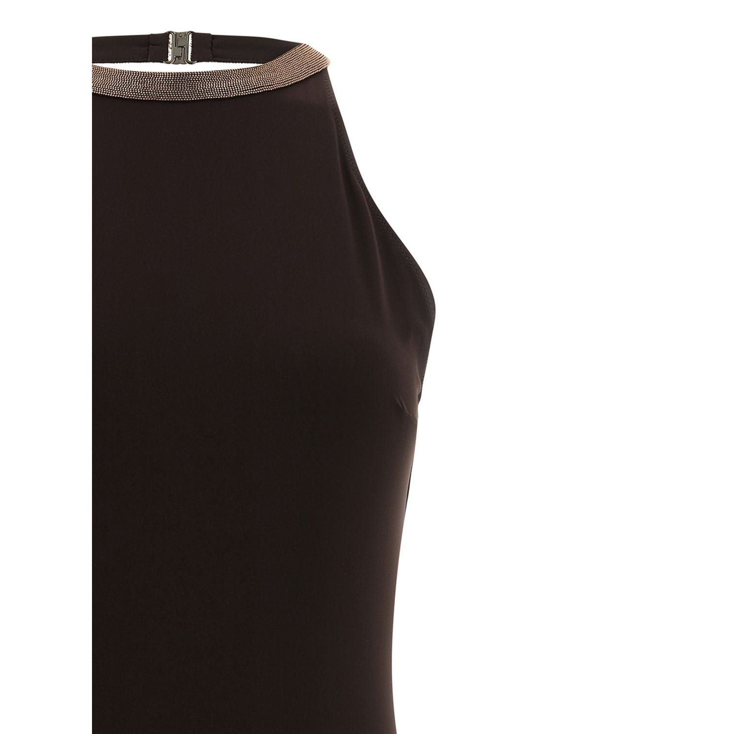 Brunello Cucinelli Brown Polyamide One-Piece Swimsuit