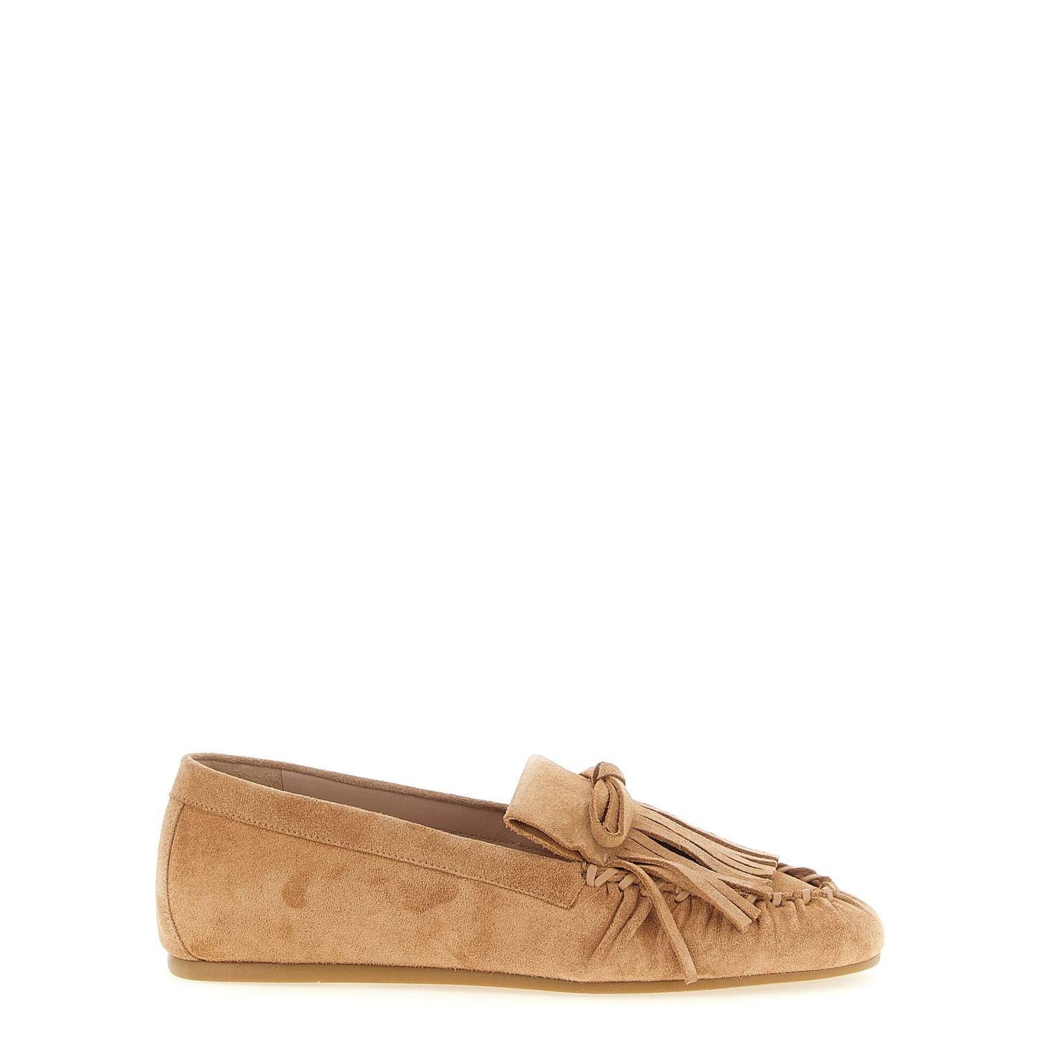 Stuart Weitzman Brown Calfskin Slip-On Loafers