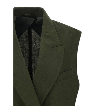 Max Mara Bicolor Linen Sleeveless Jacket