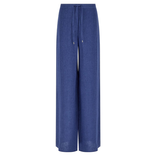 Max Mara Blue Linen Casual Pants