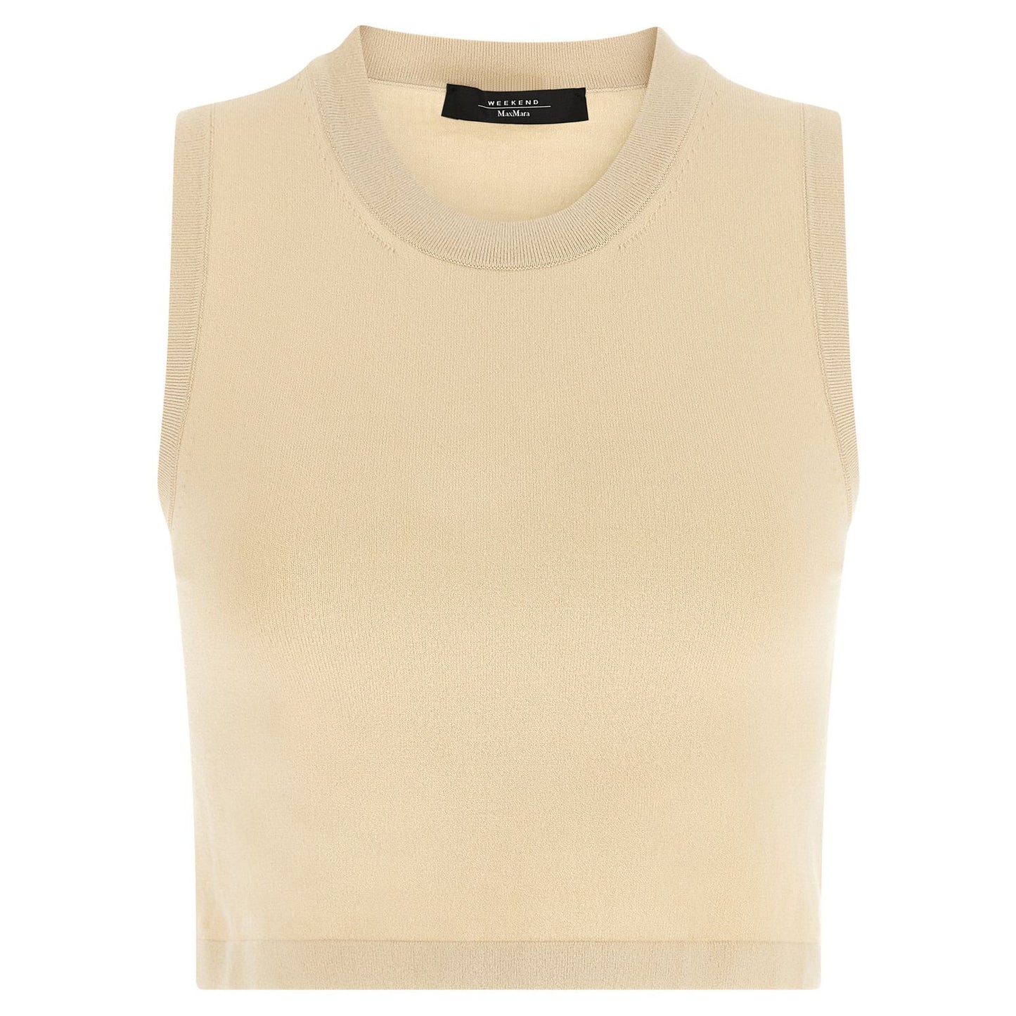 Max Mara Beige Viscose Sleeveles T-Shirt