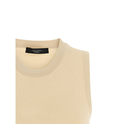 Max Mara Beige Viscose Sleeveles T-Shirt