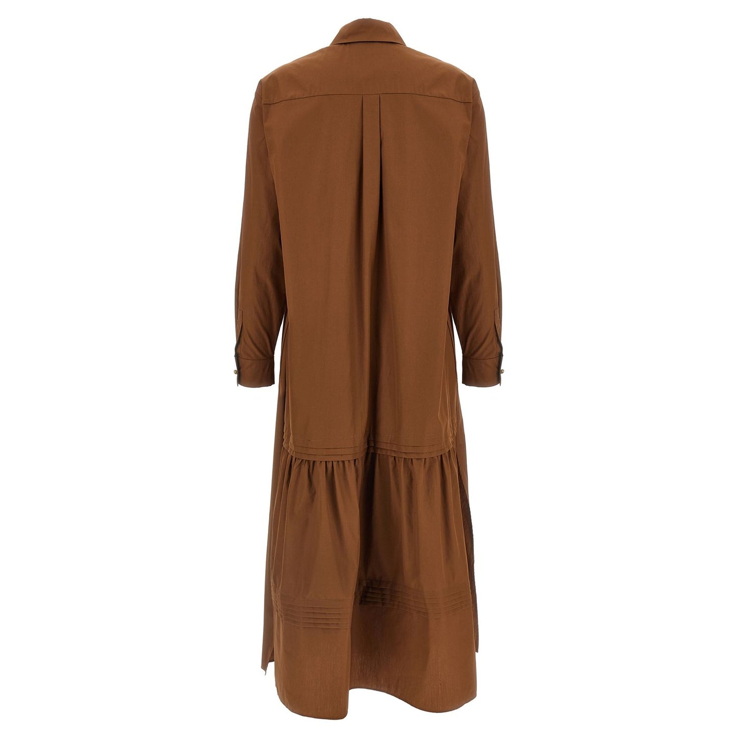 Max Mara Brown Cotton Long Dress