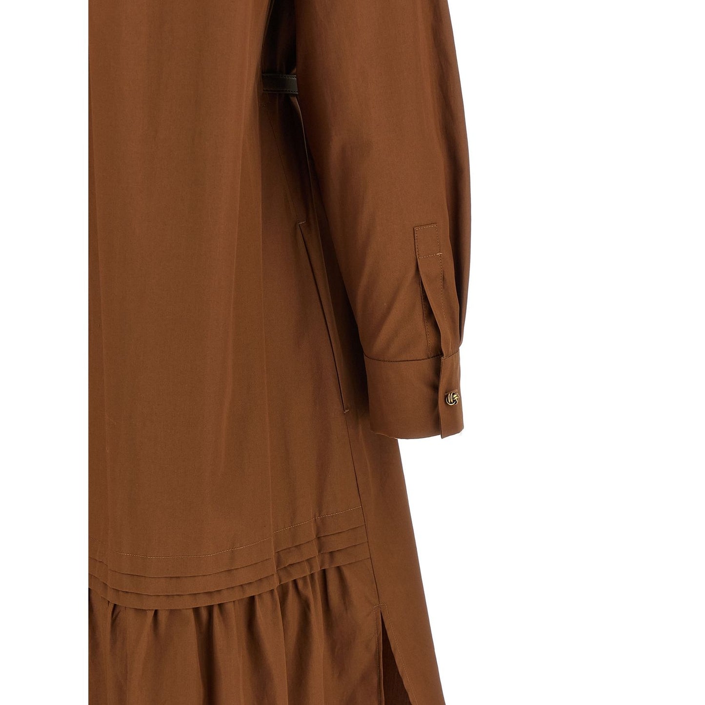 Max Mara Brown Cotton Long Dress