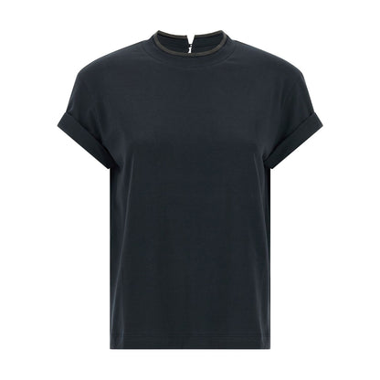 Brunello Cucinelli Blue Cotton T-Shirt