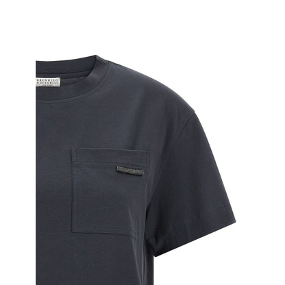Brunello Cucinelli Blue Cotton T-Shirt