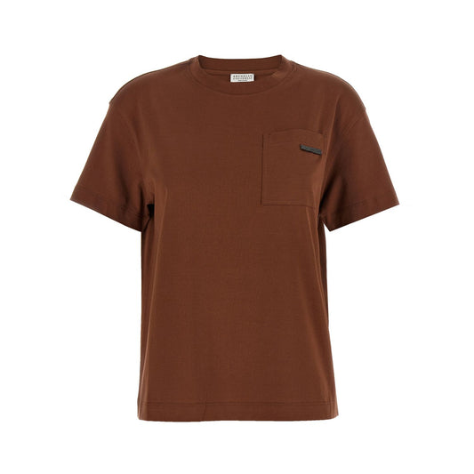 Brunello Cucinelli Brown Cotton T-Shirt