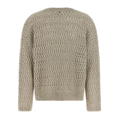 Brunello Cucinelli Beige Linen Cardigan