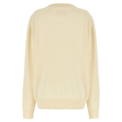Jil Sander White Wool Cardigan