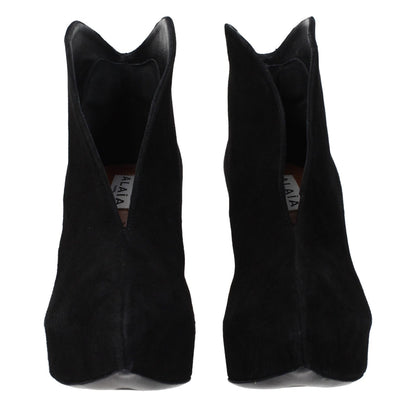 Alaïa Black Leather Ankle Boots