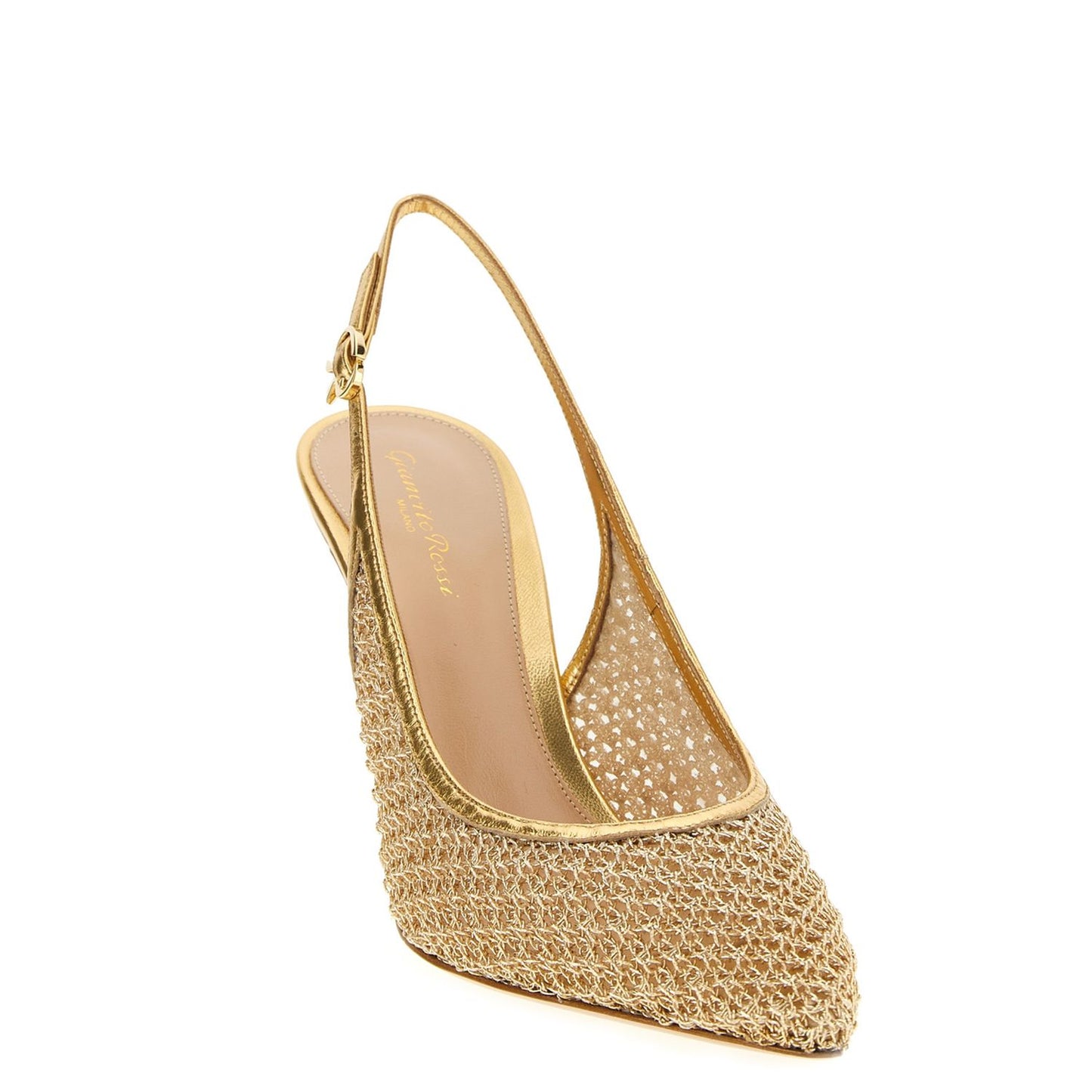 Gianvito Rossi Gold Fabric High Heel Pumps