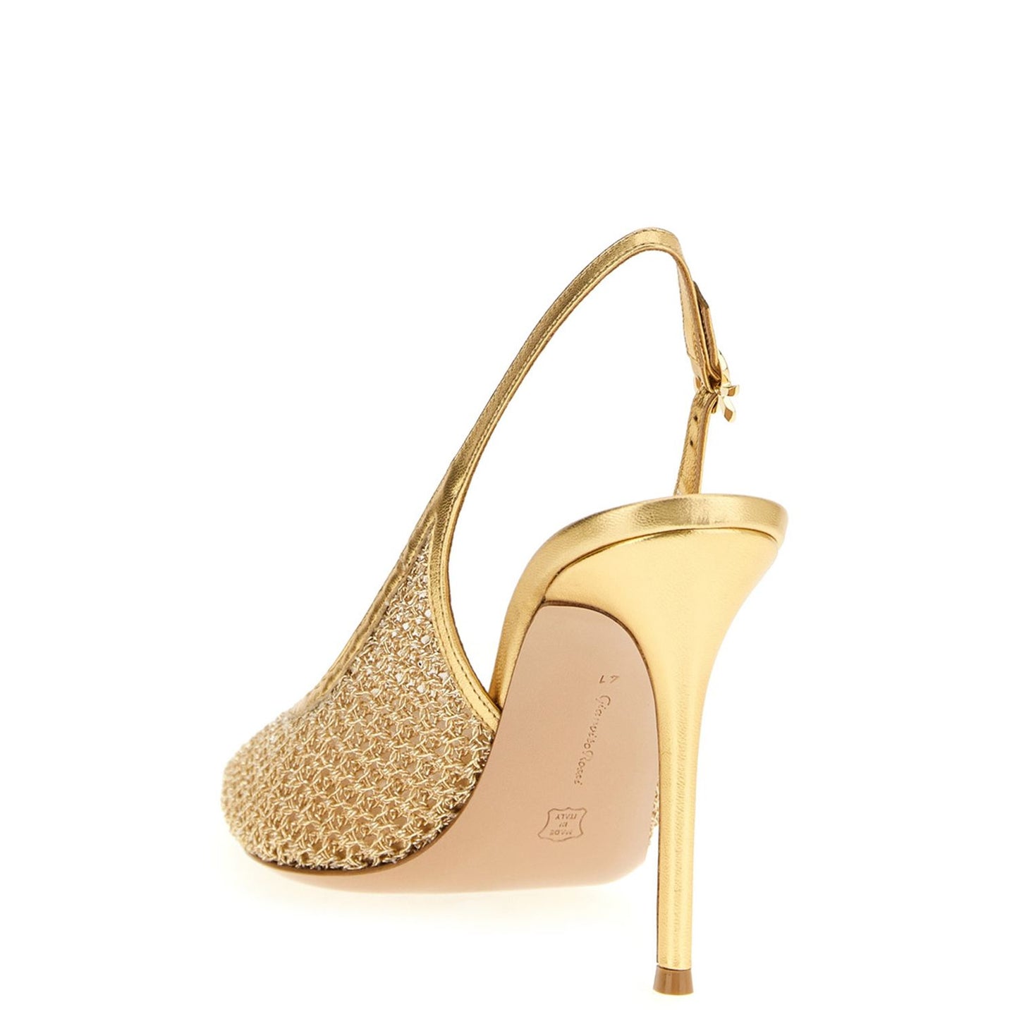 Gianvito Rossi Gold Fabric High Heel Pumps