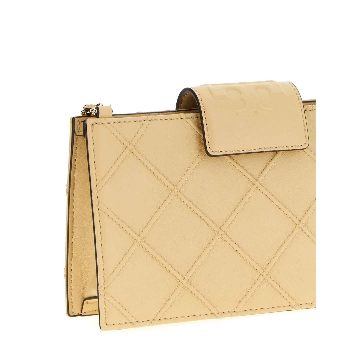 Tory Burch Beige Lamb Leather Cardholder