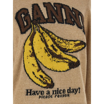 Ganni Beige Wool Cardigan