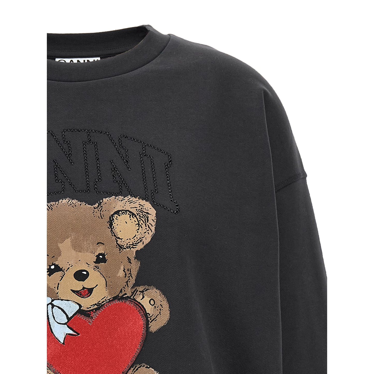 Ganni Black Organic Cotton Sweatshirt