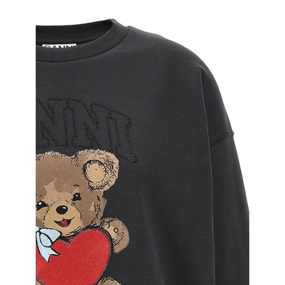 Ganni Black Organic Cotton Sweatshirt