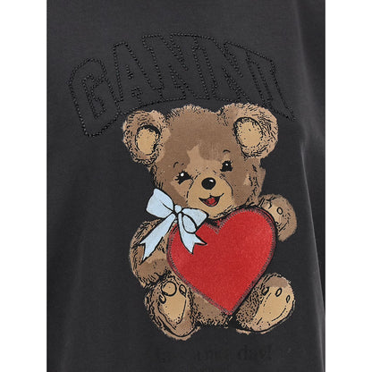 Ganni Black Organic Cotton Sweatshirt