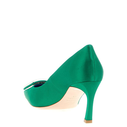 Roger Vivier Bicolor Viscose Mid Heel Pumps