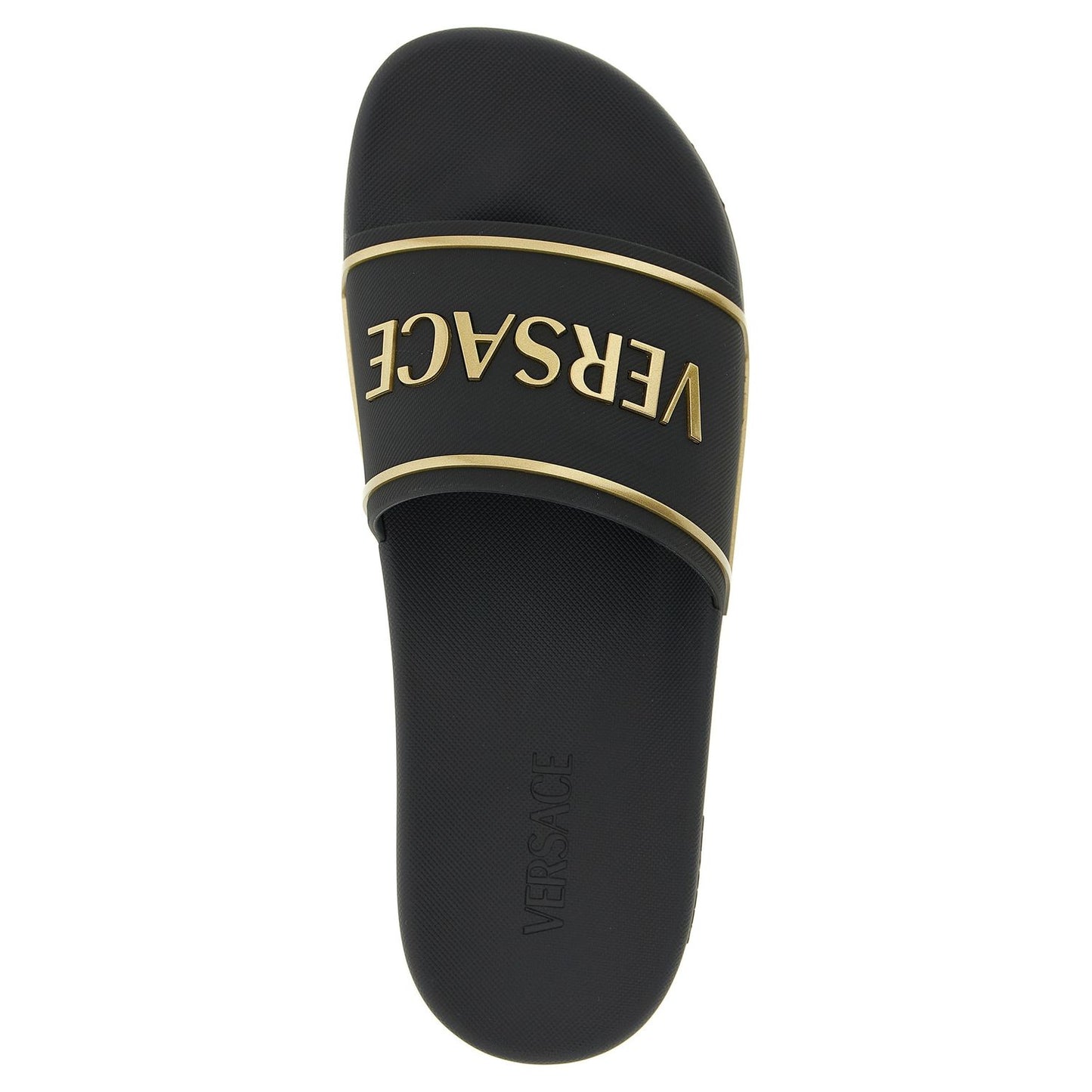 Versace Black Polyurethane Slides