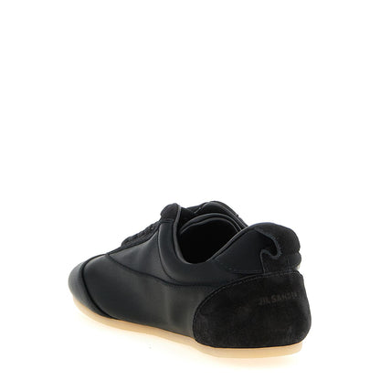 Jil Sander Black Cotton Low Top Sneakers