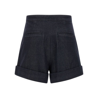 Max Mara Blue Cotton Bermuda Shorts