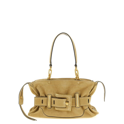 Balmain Beige Calfskin Shoulder Bag