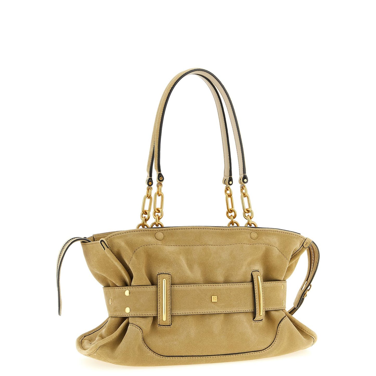 Balmain Beige Calfskin Shoulder Bag