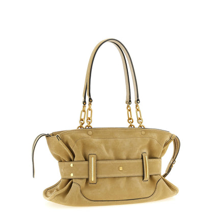 Balmain Beige Calfskin Shoulder Bag