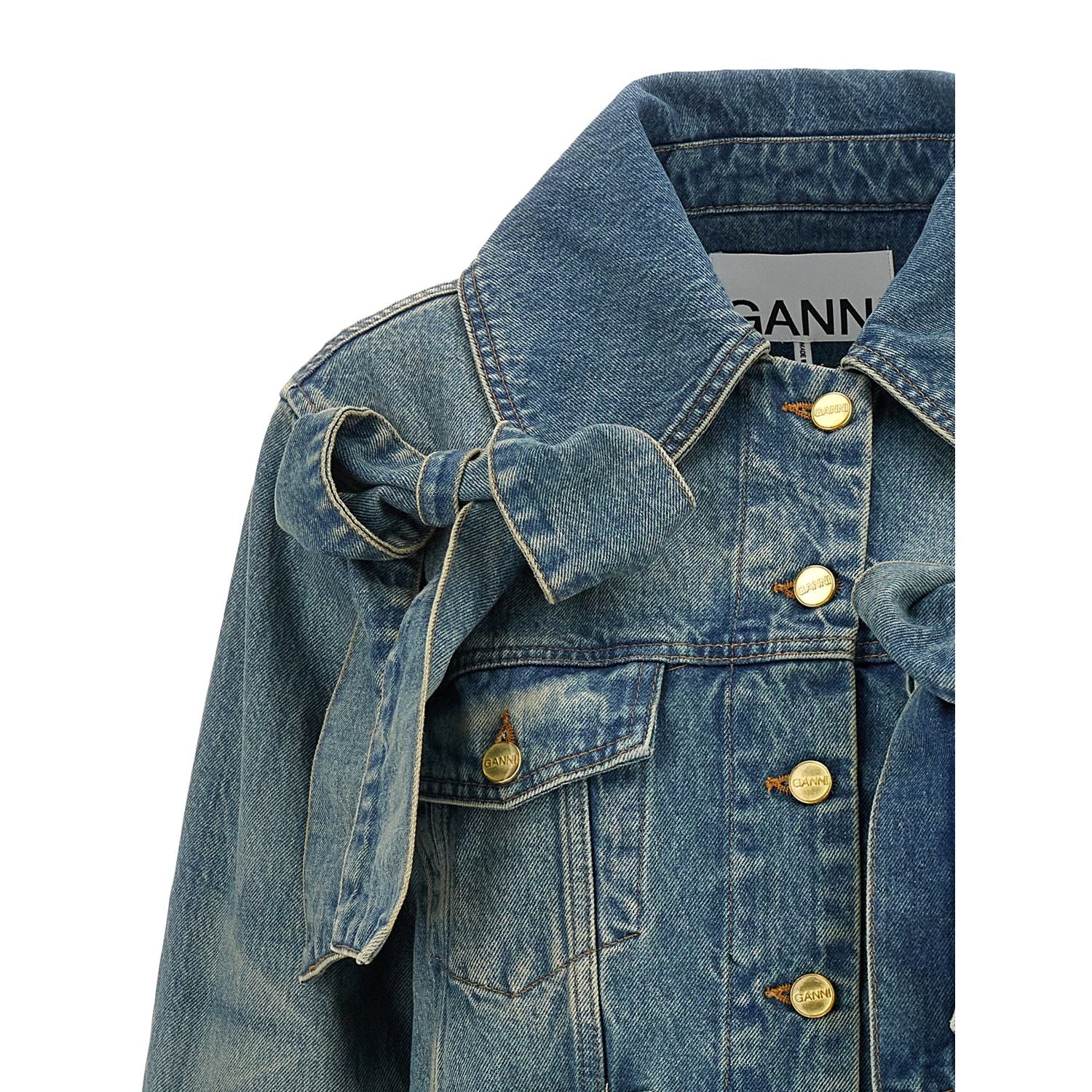 Ganni Blue Organic Cotton Denim Jacket