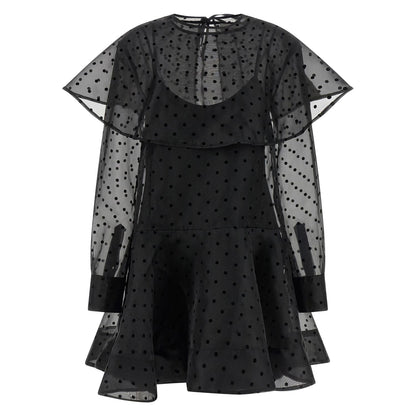 Ganni Black Recycled Polyester Short Dress