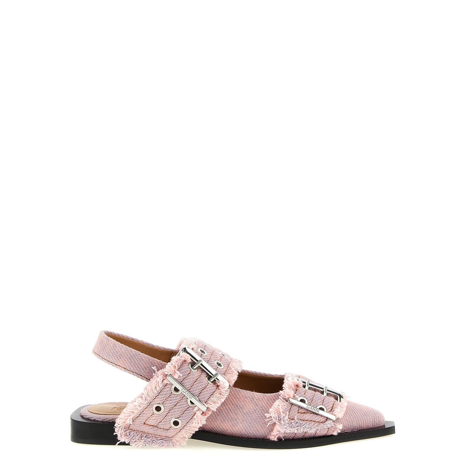 Ganni Multicolor Organic Cotton Ballet Flats